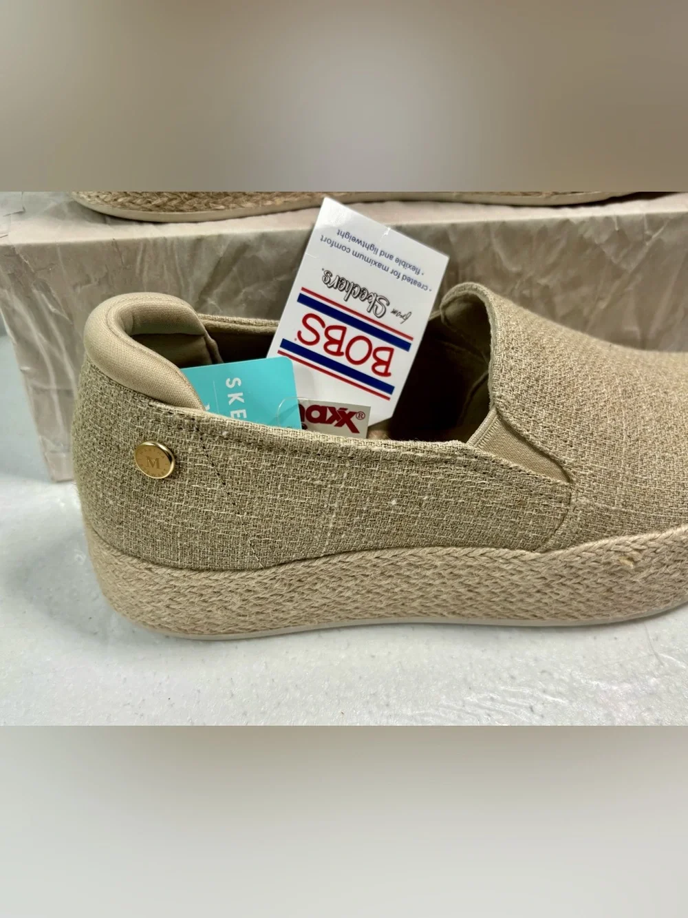 NWT Skechers Martha Stewart’s BOBS Sesame Platform Espadrille Loafers in Light
